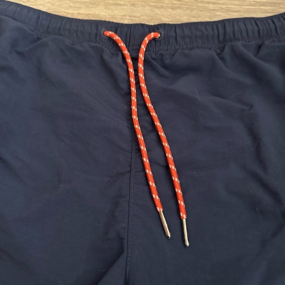 Men's Tommy Bahama Relax Navy Blue Swim Shorts with Orange Accents - Picture 4 of 10